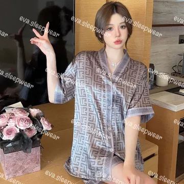 Pendek Setelan Baju Tidur Piyama Wanita Dewasa Satin Premium Lengan Pendek Celana Pendek 003