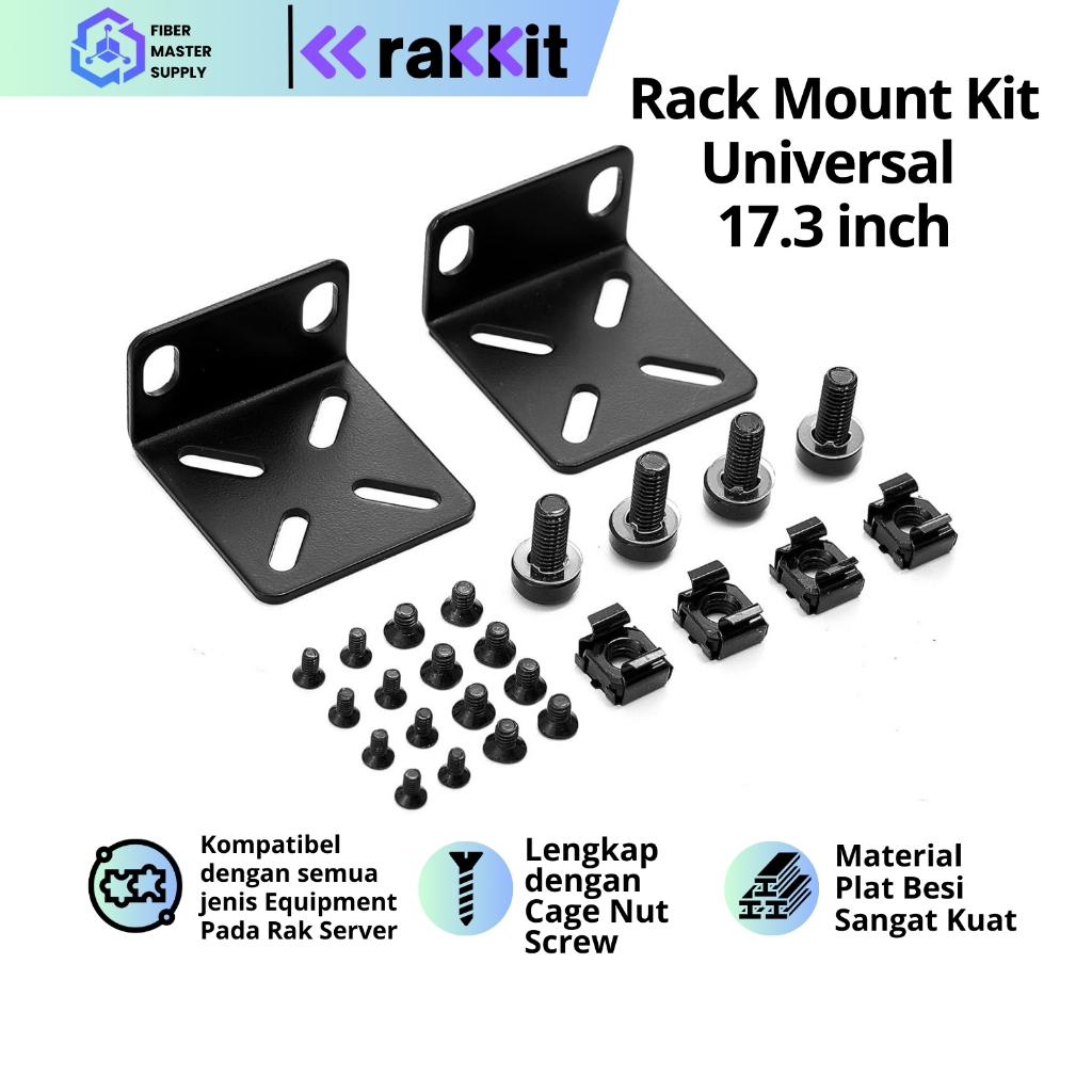 Jual RAKKIT Rackmount Kit Rak Server / Kuping Bracket Universal Rack ...