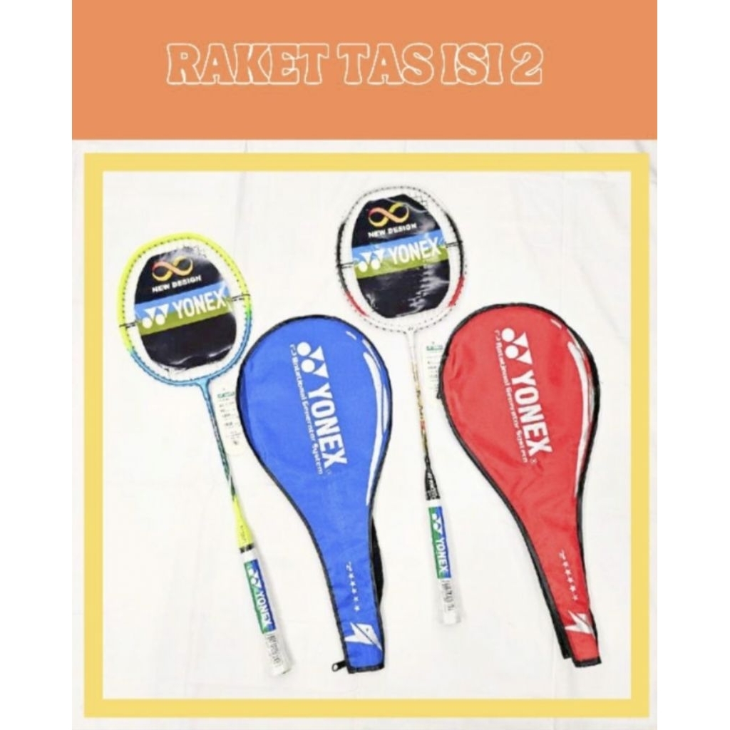 Jual Raket Badminton+ tas Yonex isi 2 | Shopee Indonesia
