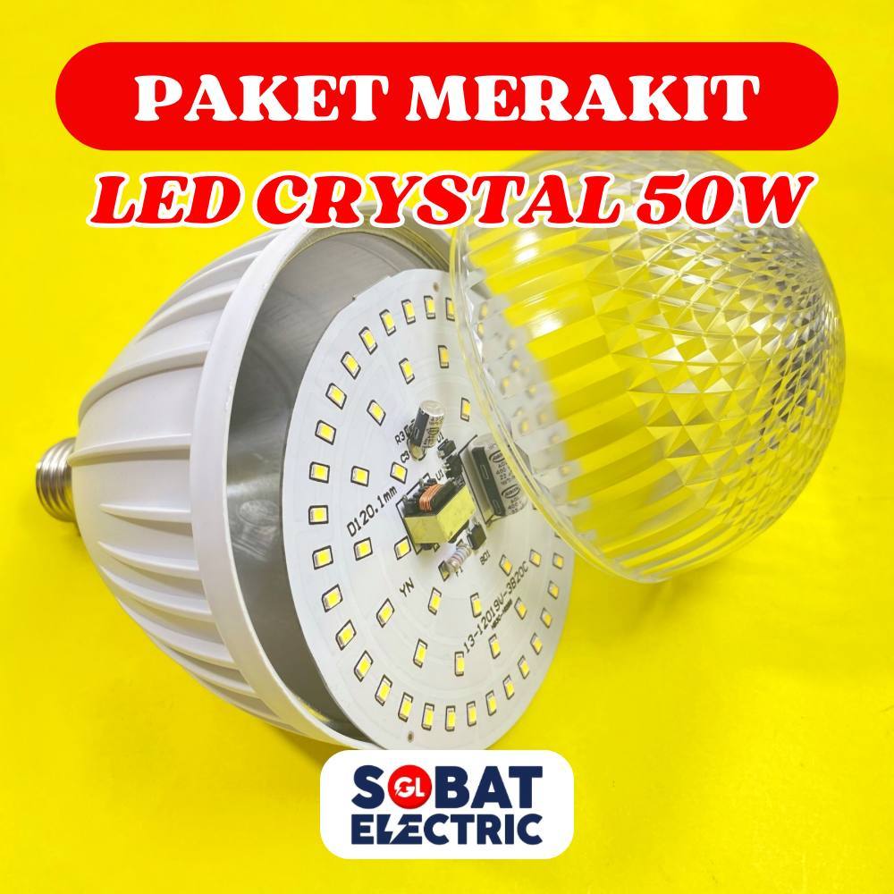 Jual Paket Merakit Lampu LED Transparan Crystal 50 Watt - Rakitan LED ...