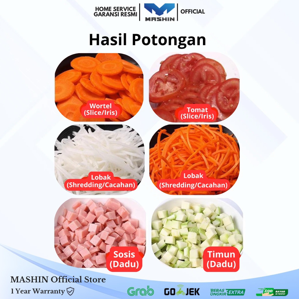 Mashin - Mesin Potong Sayur Elektrik Multifungsi Kentang Dadu, Mustofa, Wortel, - foto 2