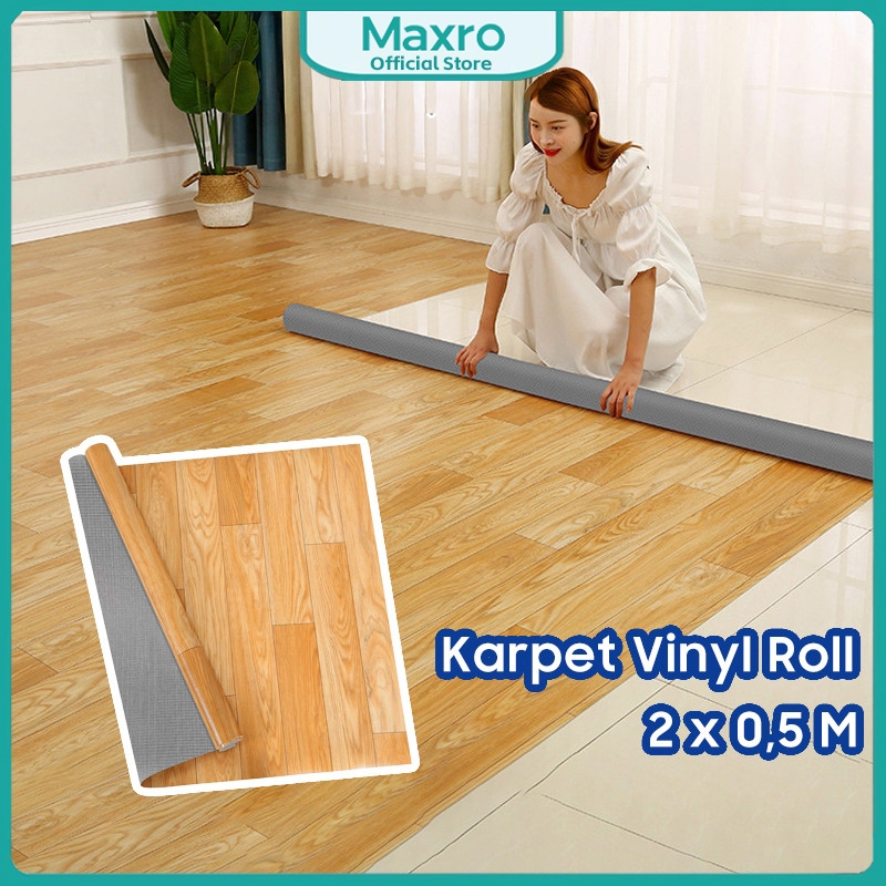 Maxro - Karpet Lantai Vinyl Roll Tebel 0.7mm Decorasi Lantai 50cm Meteran 2m KLV