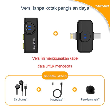 SHISU0 A5 Microphone Wireless MikrofonNirkabel Wireless Mic Clip On Dan Charging CaseLavalier