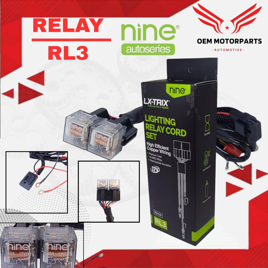 Jual RELAY SET RL3 RL5 LAMPU TEMBAK MOBIL MOTOR LUMINOS LED NINE KABEL ...