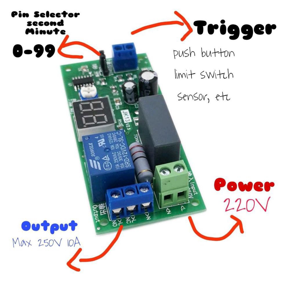 Jual SH57K225 JK13 Modul timer pulse delay relay 220v stop signal ...