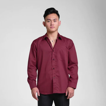 Heyplain Kemeja Lengan Panjang Hitam Kemeja Pria Lengan Panjang