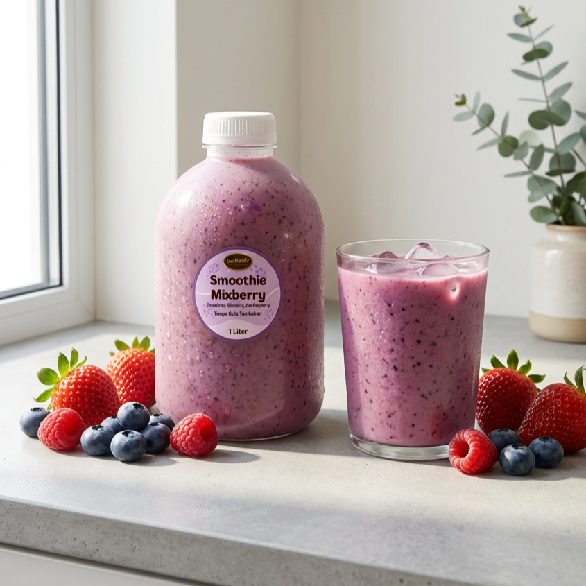 Jual Smoothie Mixberry 1 Liter YomYomMe Drinks - Strawberry Blueberry ...