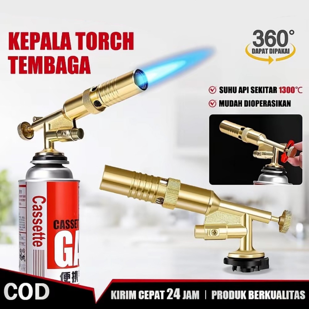 Jual Flame Gun Gas Torch Portable | Kepala Gas Blow Kuningan | Dual Api ...
