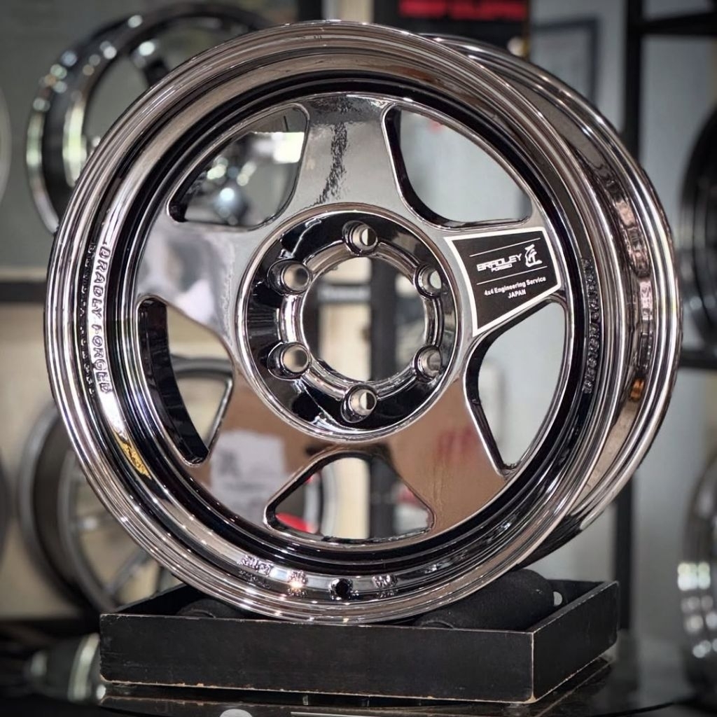 Jual velg rally ring 18 lebar 9 BRADLEY TAKUMI BLACK CROME R18 velg ...