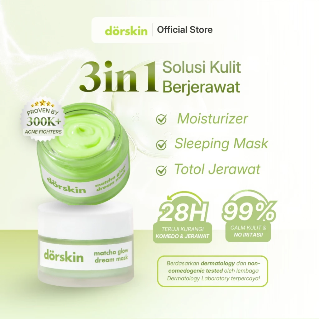 Pratinjau Dorskin - Matcha Glow Dream Mask 3in1 Moisturizer & Sleeping Mask