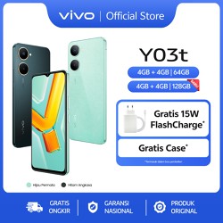 vivo Y03t - IP54 Tahan Air, AI Dual Camera 5000mAh + 15W FlashCharge, Layar Sunlight 90Hz