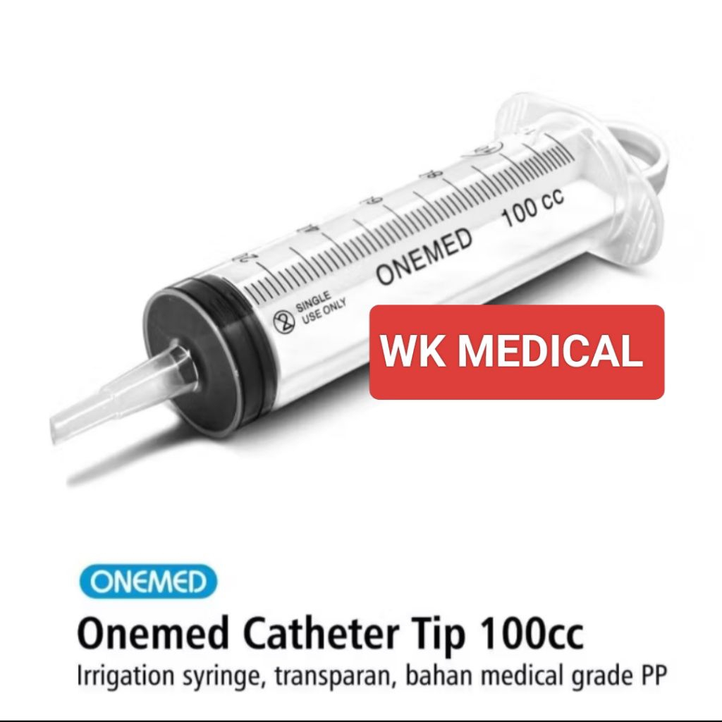 Jual Feeding Syringe OneMed spoit 100ml 100 CC lubang tengah ...