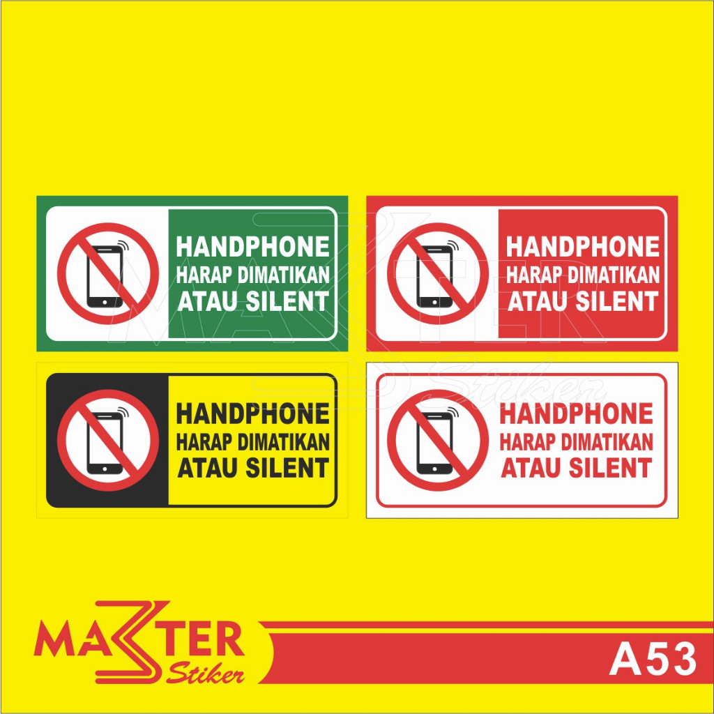 Jual A53 - Akrilik Handphone Harap Dimatikan / Silent, Matikan HP ...