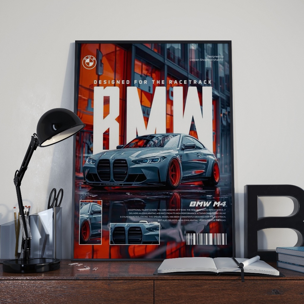 Jual POSTER HIASAN DINDING MOBIL LBWK BMW M4 | Shopee Indonesia
