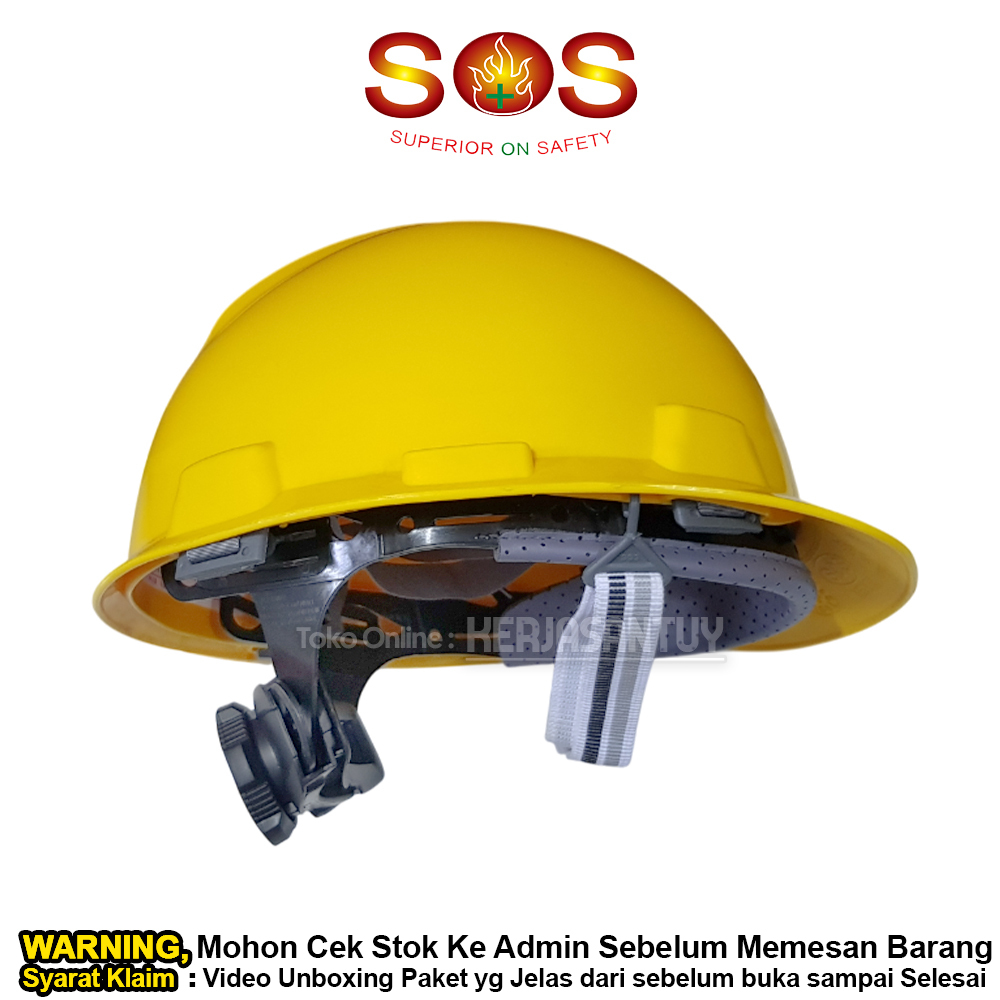 Jual Helm Safety Proyek SOS Kuning + Ikat Putar Fastrac + Tali Dagu ...