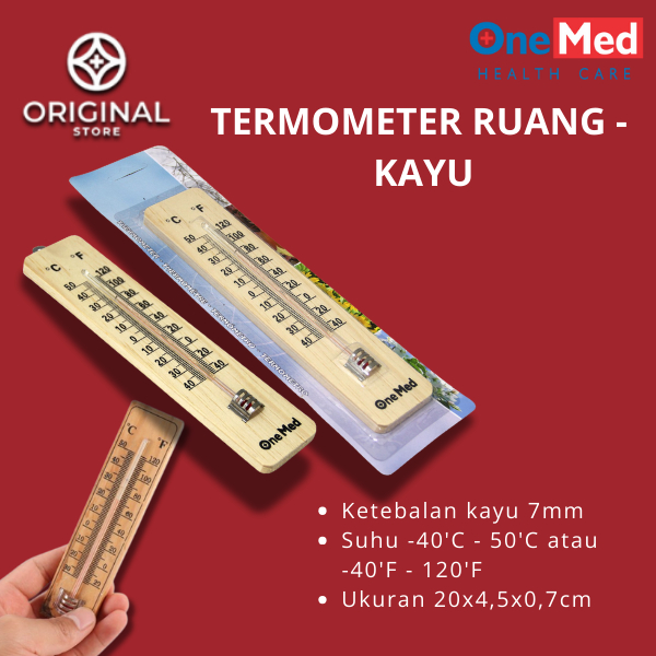 Jual Termometer Kayu Onemed | Alat Ukur Suhu Ruangan Akurat & Praktis ...
