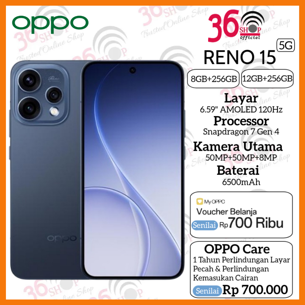 Jual Oppo Reno 15 5G [8GB+256GB] [12GB+256GB] AMOLED 6.59 ...