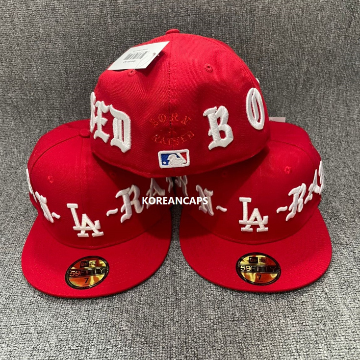Jual Topi Snapback Fitted LA Los Angeles Colabs Born X Raised Red Font ...