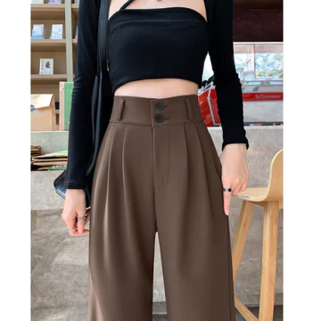 Celana Loose Pants PREMIUM Celana Kulot Anti Kusut Celana Higwhaist Korean Style Double Kancing