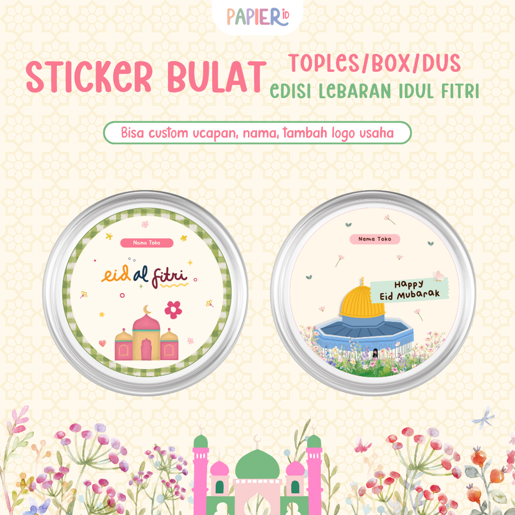 Jual Sticker Bulat Lebaran | Sticker Bulat Idul Fitri | Sticker Bulat ...
