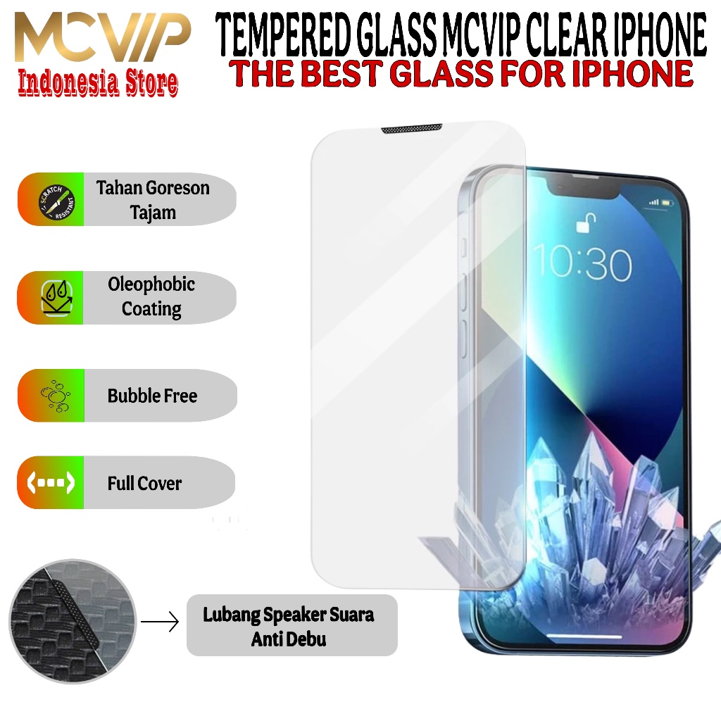 Jual MCVIP Tempered Glass Clear Full Cover Anti Dust For iPhone X XR 11 ...