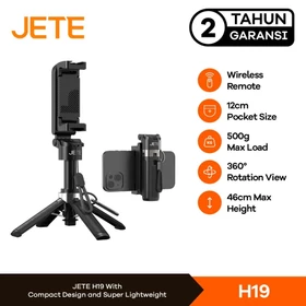 Tripod Bluetooth JETE H19 Portable Mini Tongsis Selfie Stick 360 Rotation With Postel Wireless
