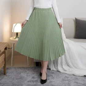 Rok Plisket Midi Rok Plisket 7 8 Rok Payung Rok Plisket Tanggung Pleated Skirt