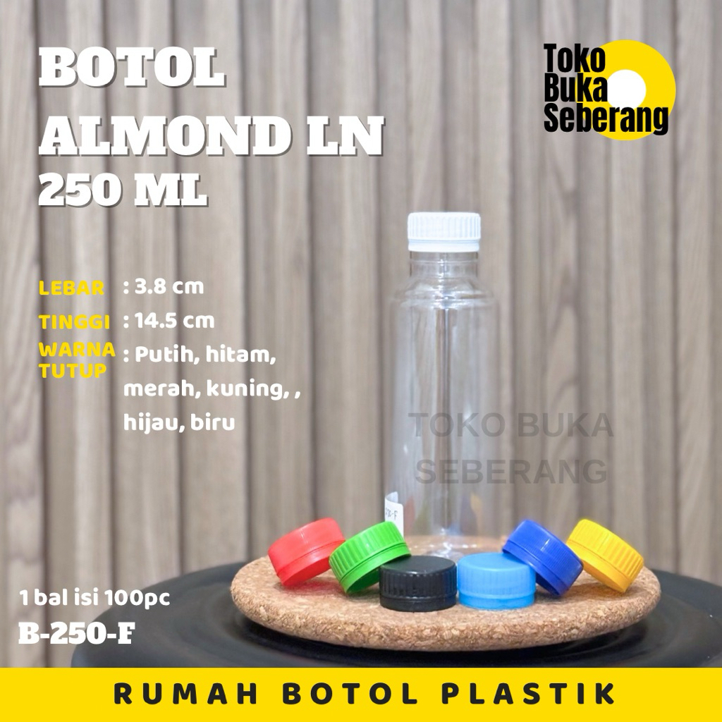 Jual Botol Almond Platik 250 ml (F) / Botol Jus / Botol minum / Pet ...