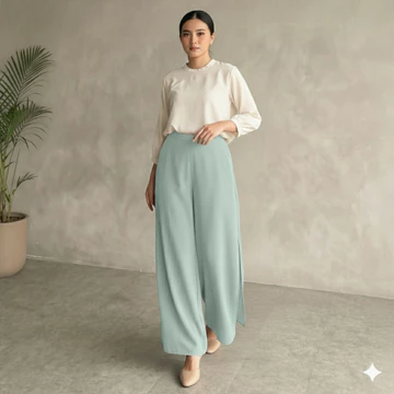 DEMA JEHA Kulot Wanita High Waist Flowy Ceruty Babydoll Premium Standar Jumbo Celana Panjang