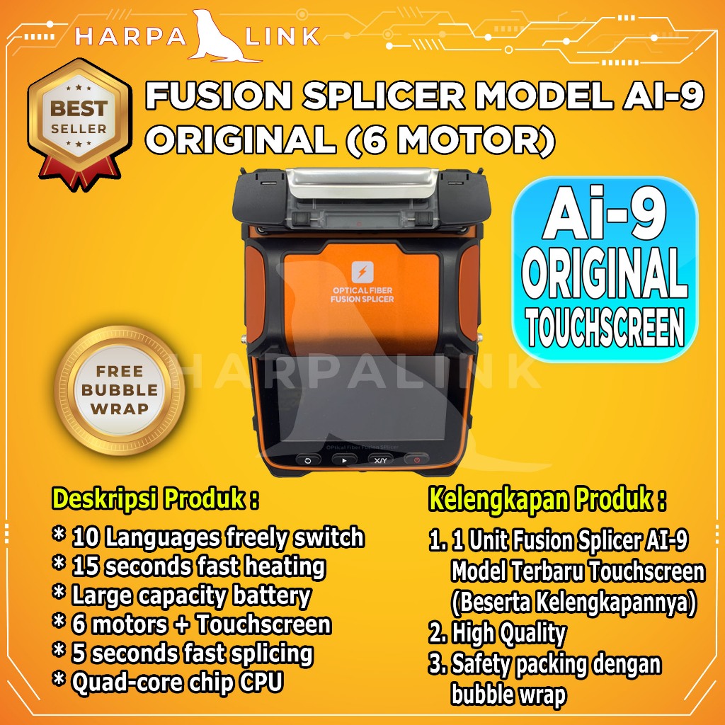 Jual Fusion Splicer Signal Fire Ai9 Fiber Optic 6 Motors / AI9 FTTH ...