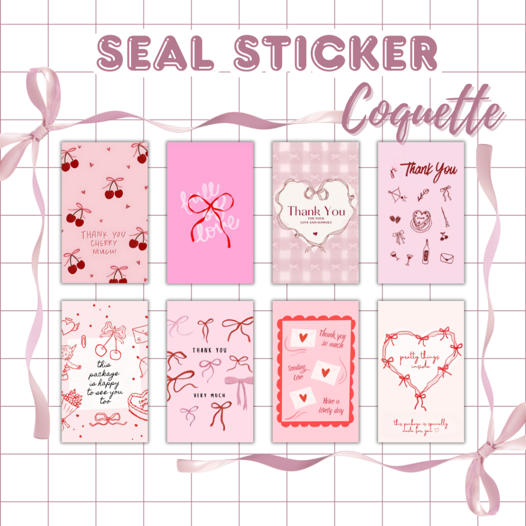 Jual Coquette Seal Sticker 5.5x9cm | Stiker Segel Label Aestethic ...