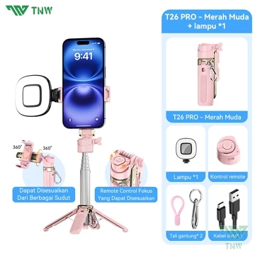 TNW T26Pro 3 IN 1 Extendable Grip Tripod Tongsis Mini Selfie Stick Zoom Remote Control Tripod