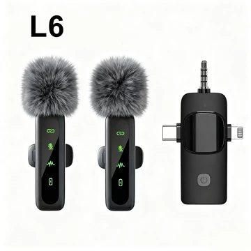 UPCAM Microphone Konten Kreator Nirkabel Lavalier Dual Wireless Bluetooth Mic Clip On Wireless