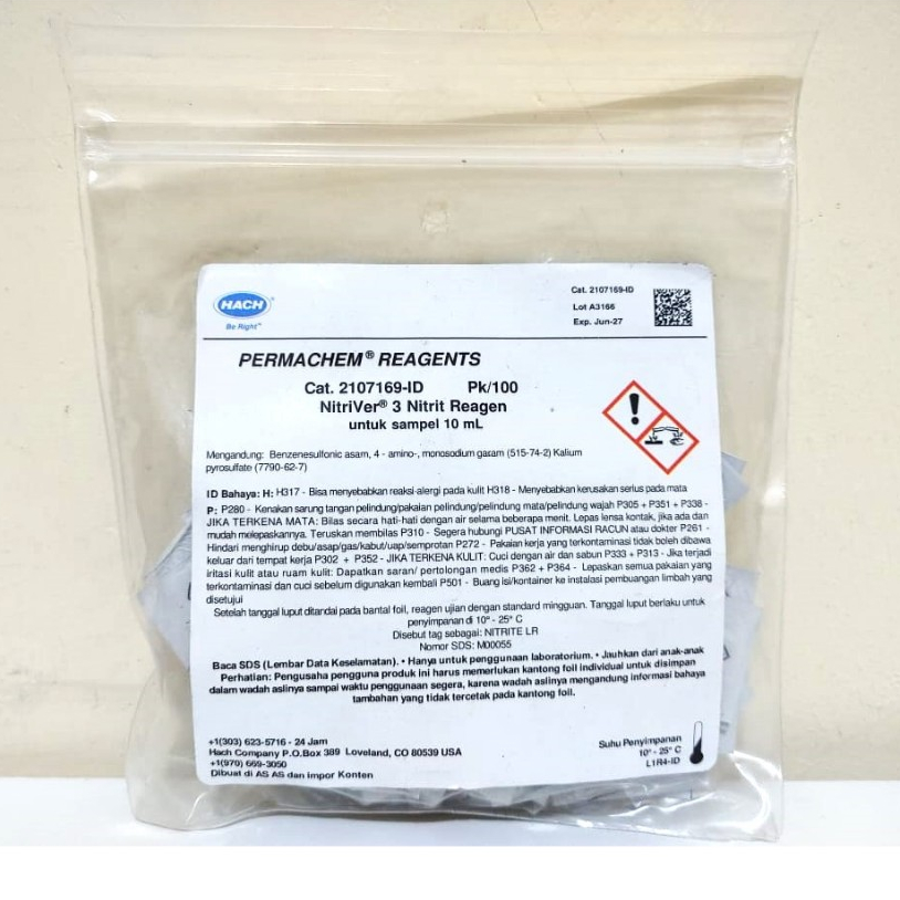 Jual Hach 2107169 NitriVer 3 Nitrite Reagent 10 mL pk/100 | Shopee ...