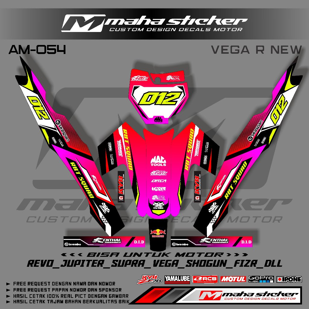 Jual VEGA Stiker Striping Motor RBT Yamaha Vega R New Vinyl Laminasi ...