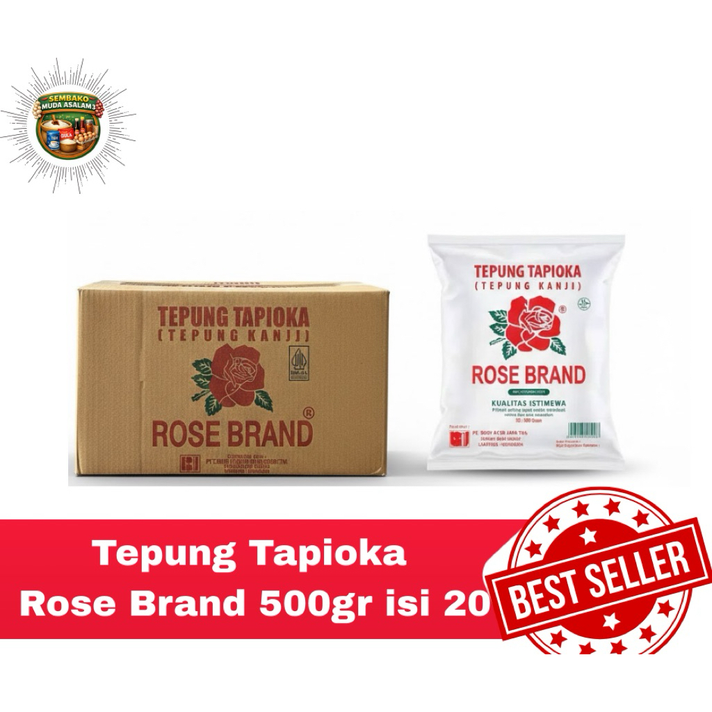 Jual Tepung Tapioka Rosebrand 500 gr / 1 dus isi 20 / Tepung Tapioca ...