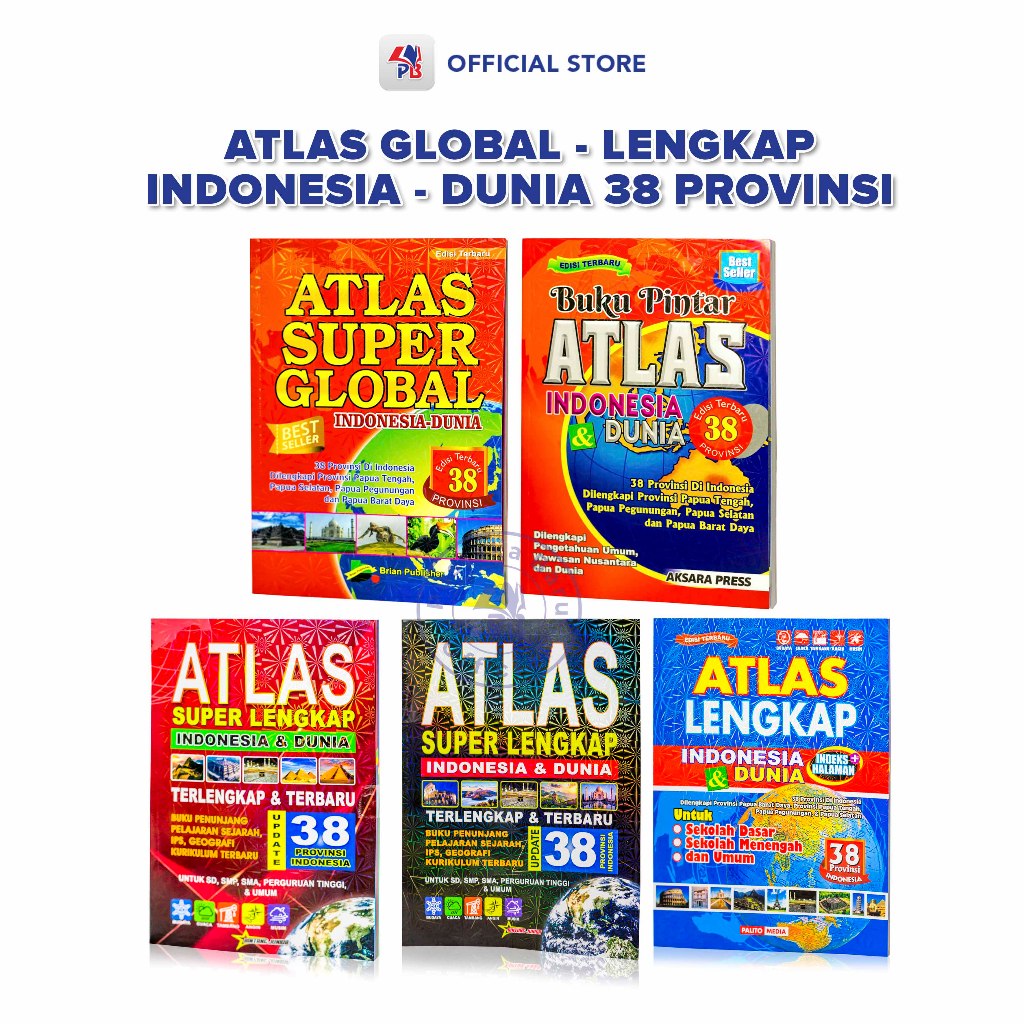 Jual Buku Atlas 38 Provinsi Edisi Terbaru / Atlas Lengkap Indonesia Dan ...