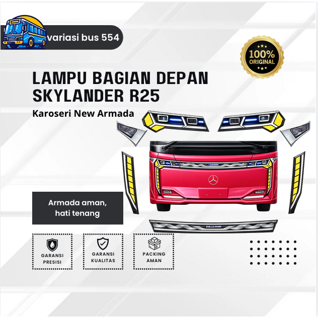 Jual lampu depan headlamp foglamp bemper sein depan bus skylander r25 ...