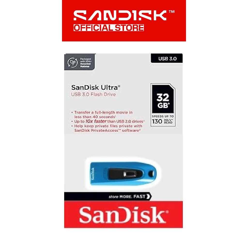 SANDISK CZ48 Ultra 32GB USB 3.0 (Blue / Biru) - Flash Drive (4)