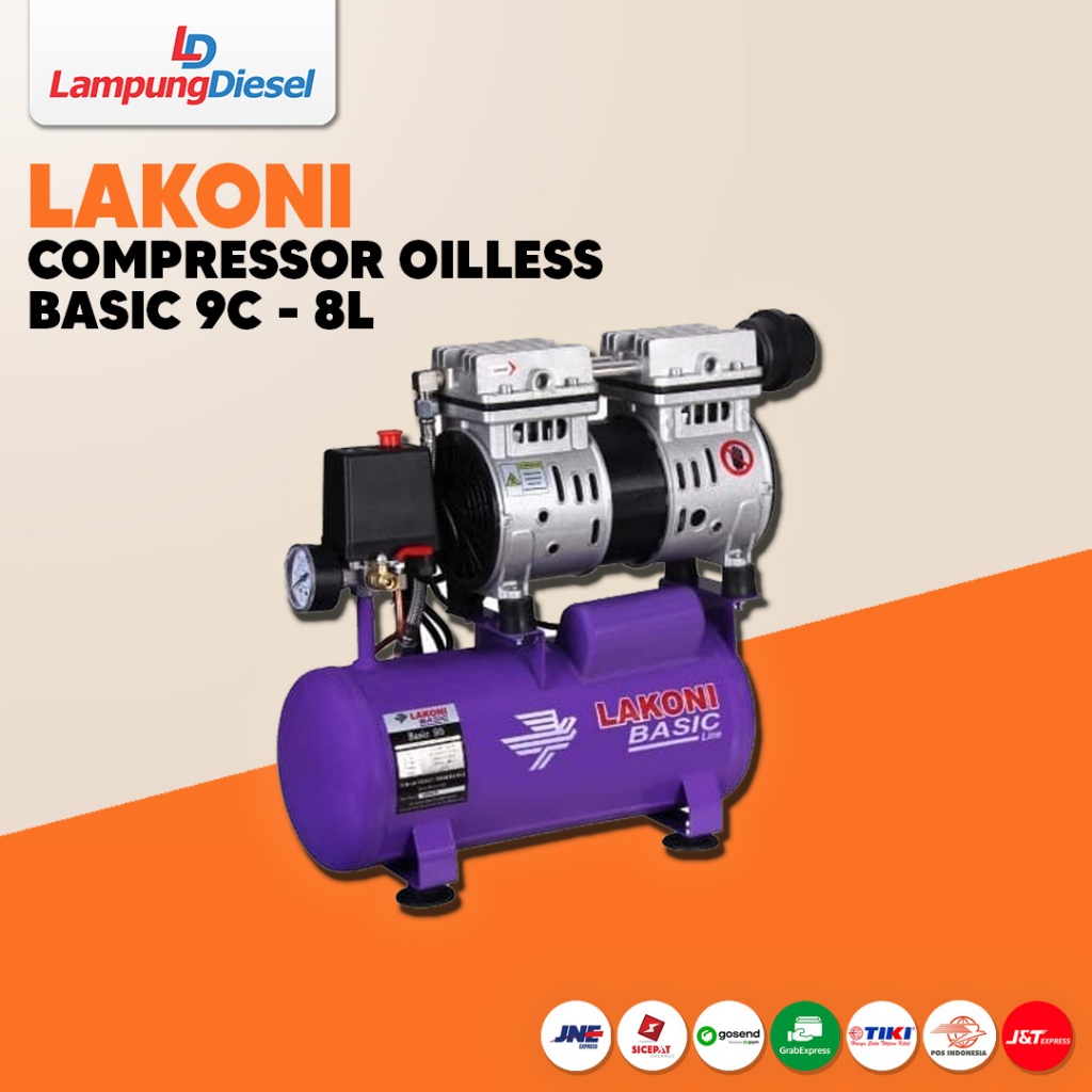 Jual LAKONI Kompressor/ Compressor Basic Oilless (Tanpa Oli) | Shopee ...