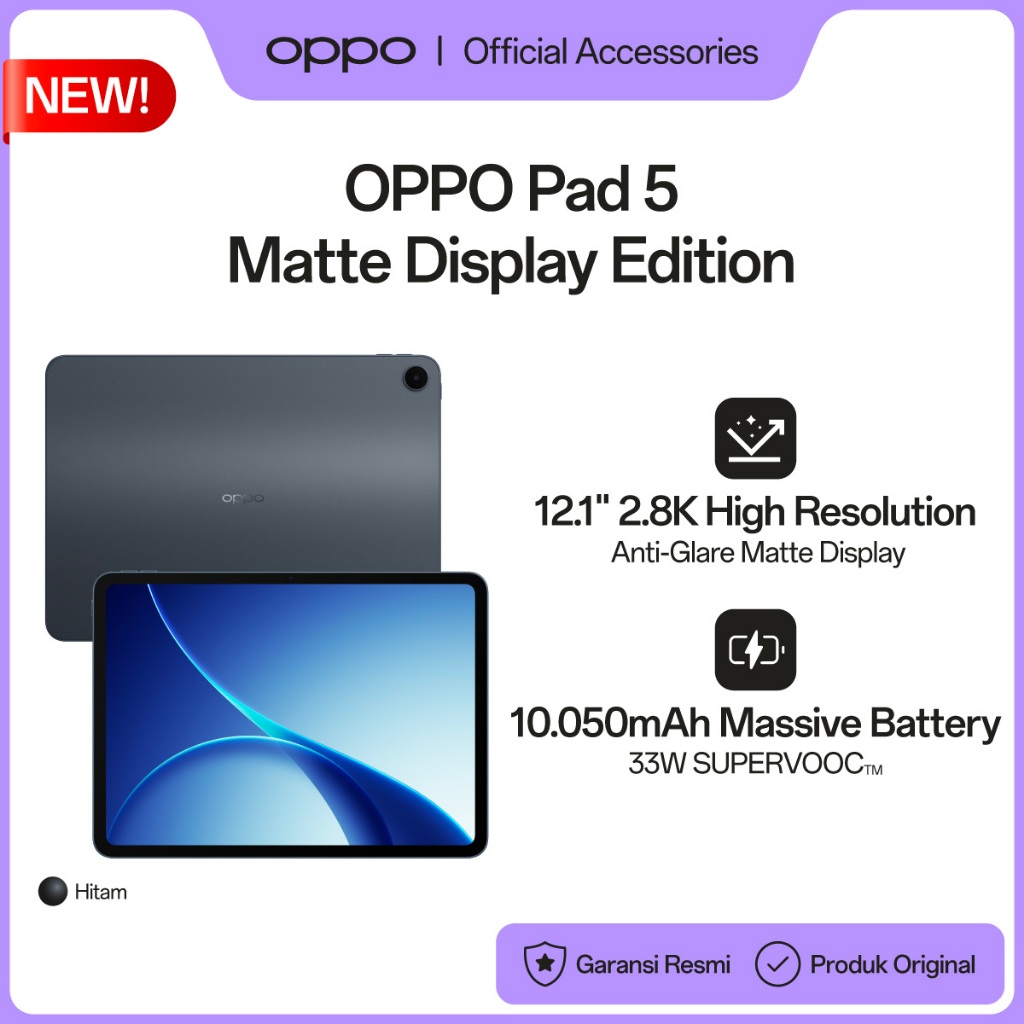Jual [NEW] OPPO Pad 5 Matte Display Edition 8GB/256GB Starlight Black ...