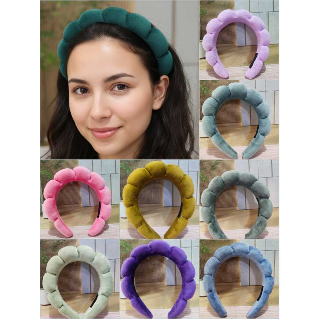 Jual Bando Shell bandana Busa tebal jumbo fluffy empuk polos/Bandan ...