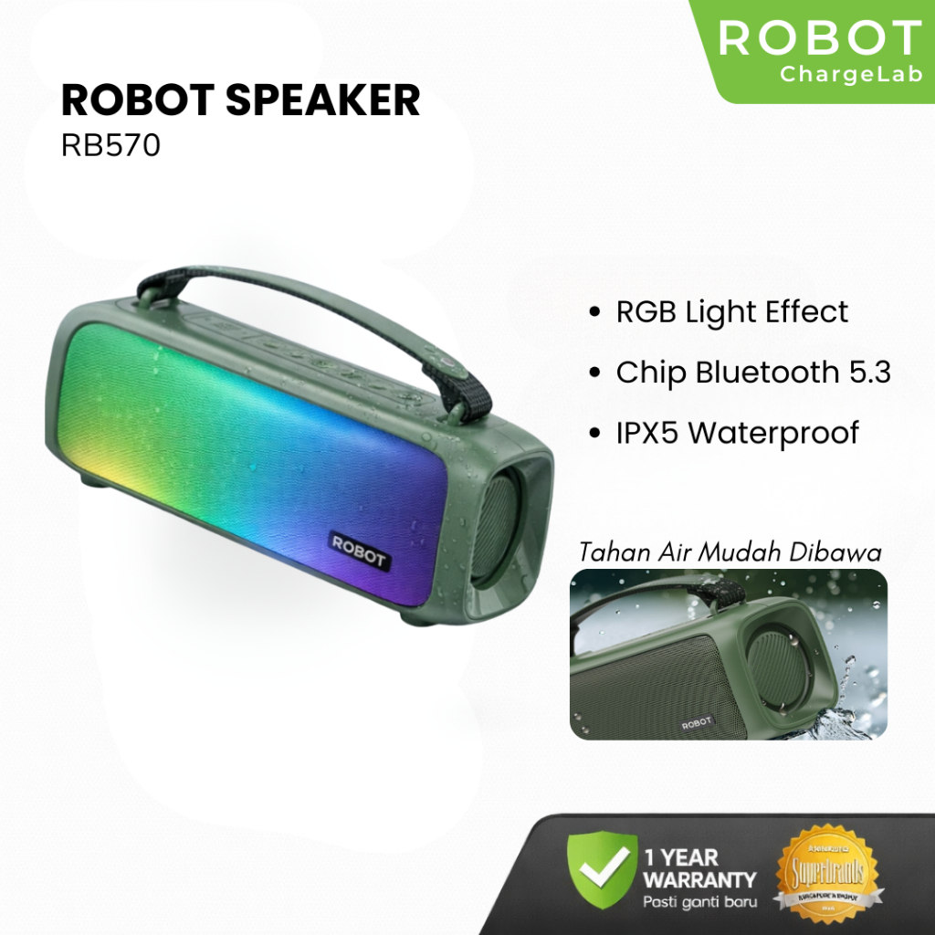 Jual ROBOT Speaker Super Bass Bluetooth 5.3 Speaker Wireless Bass ...