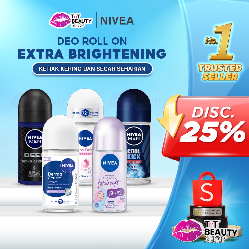 NIVEA Deodorant Roll On Men | Women | Brightening | Black White | Hijab Fresh | TnT Beauty