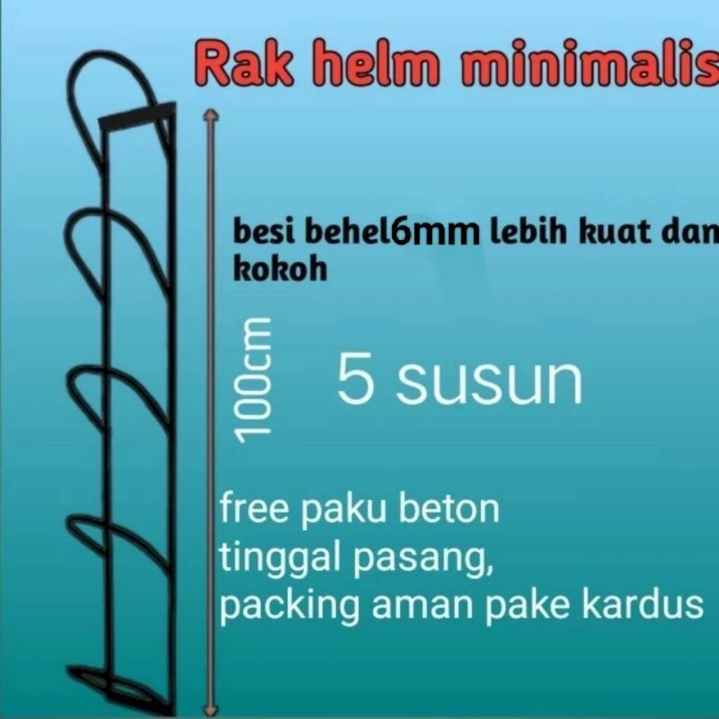 Jual Rak Gantungan Helm 5 Susun - Desain Minimalis, Kuat, dan Praktis ...