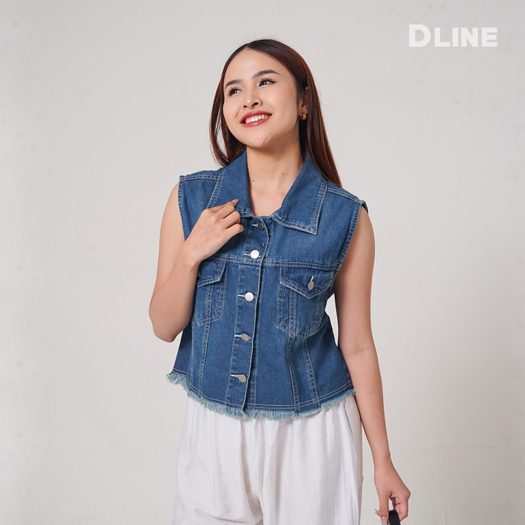 Jual Atasan Rompi Vest Jeans Denim Wanita Ola Vest - DLINE | Shopee ...