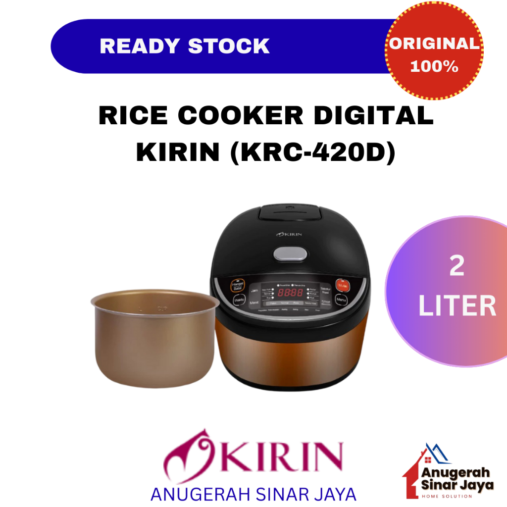 Jual Kirin Rice Cooker Digital 2 Liter KRC-420D KRC420D Copper | Shopee ...