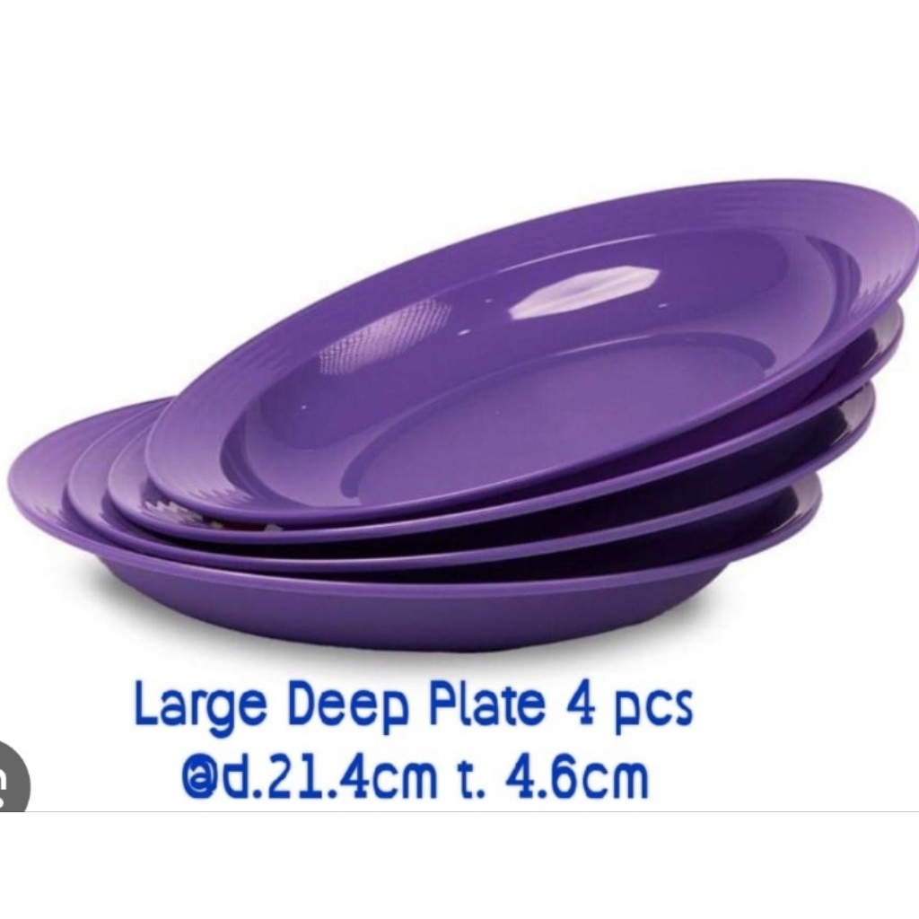 Jual large deep plate isi 4 pcs PIRING TUPPERWARE blossom plate large ...