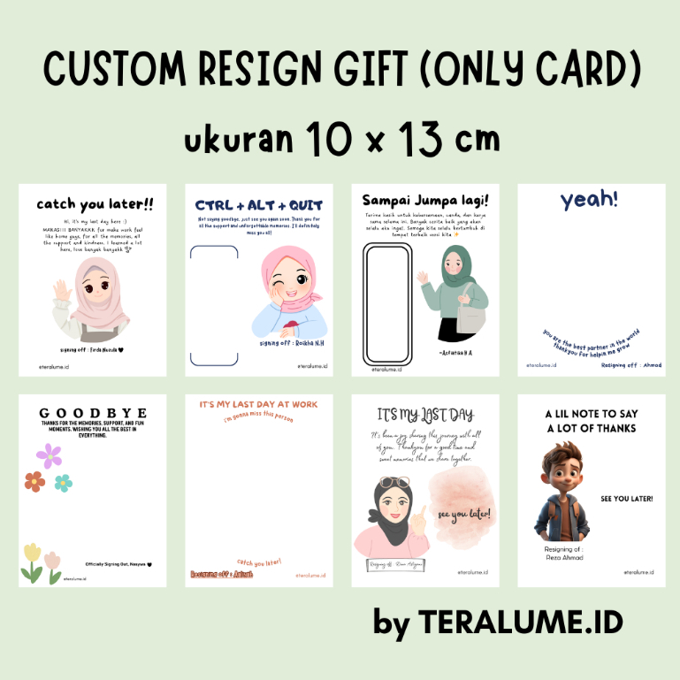 Jual Resign Gift Card uk 9.5 x 13 cm (ONLY CARD) 1 Pcs | Shopee Indonesia