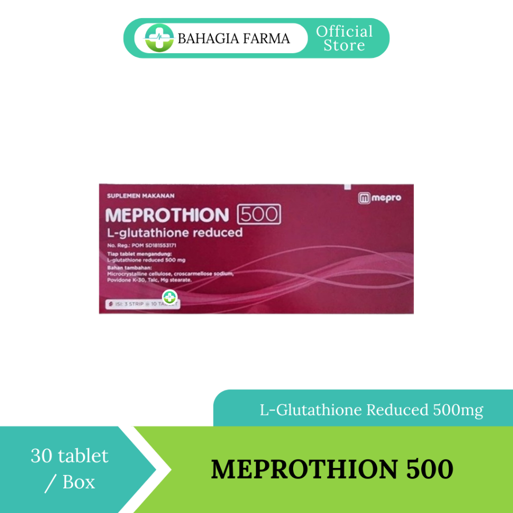 Jual Meprothion 500 l-glutathione 30 kapsul ( 1 box) | Suplemen Pencerah Kulit